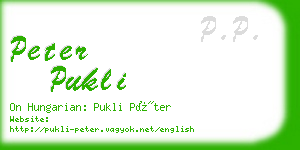 peter pukli business card